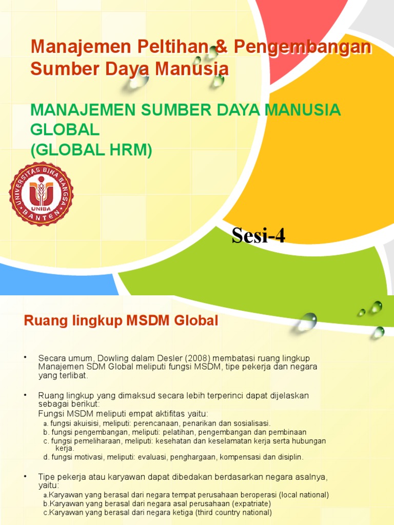 Manajemen SDM Global: Tantangan dan Strategi | PDF