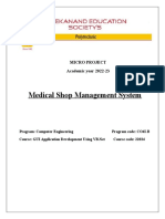 Medical Shop Management System: Micro Project Academic Year 2022-23