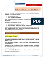 Introduction To Micro Economics: Economics and BCK Notes