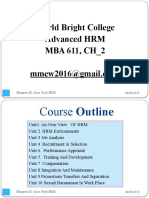 World Bright College Advanced HRM MBA 611, CH - 2: 04/30/2023 Mengistu M. (Asst. Prof) HRM