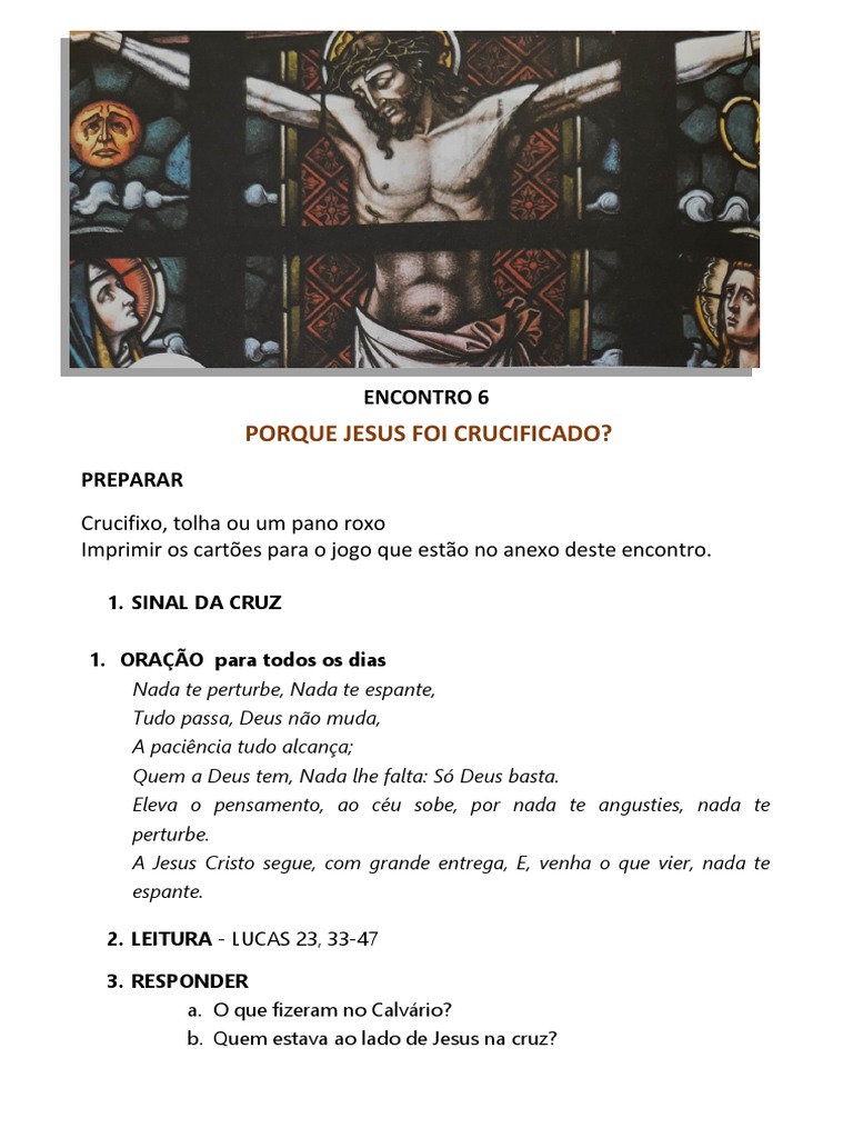 Reflexão sobre a Crucificação de Jesus | PDF
