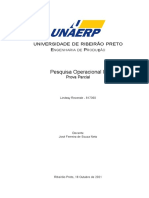 Pesquisa Operacional II: Universidade de Ribeirão Preto E P Ç