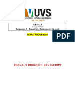HTML 5: Travaux Diriges 1: Javascript