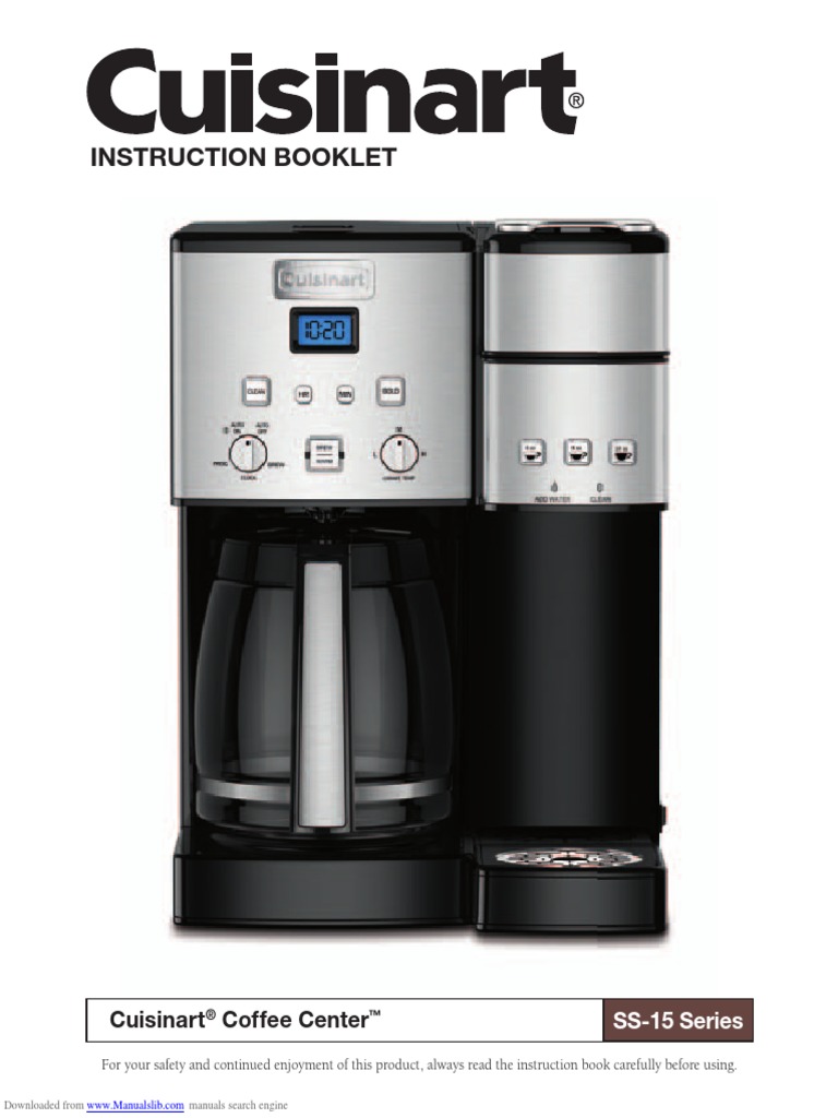 Cuisinart Coffee Maker SS15 Series Owners Manual PDF Coffee