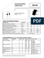 SOT23 BAV99 diode switching recovery time and specifications