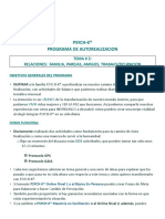 Psych-K® Programa de Autorealizacion: TEMA # 2: Relaciones: Familia, Parejas, Amigos, Trabajo/Ocupacion