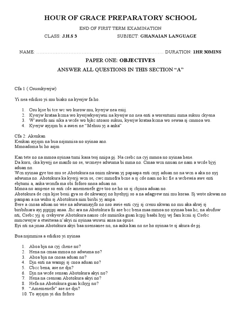 Form 3 Twi | PDF