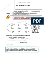 Guía de Aprendizaje N°5: La Mayúscula