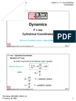 Dynamics: F Ma Cylindrical Coordinates