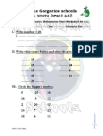 Math in English S 1 LKG 2015