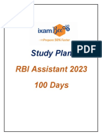 Study Plan: RBI Assistant 2023 100 Days