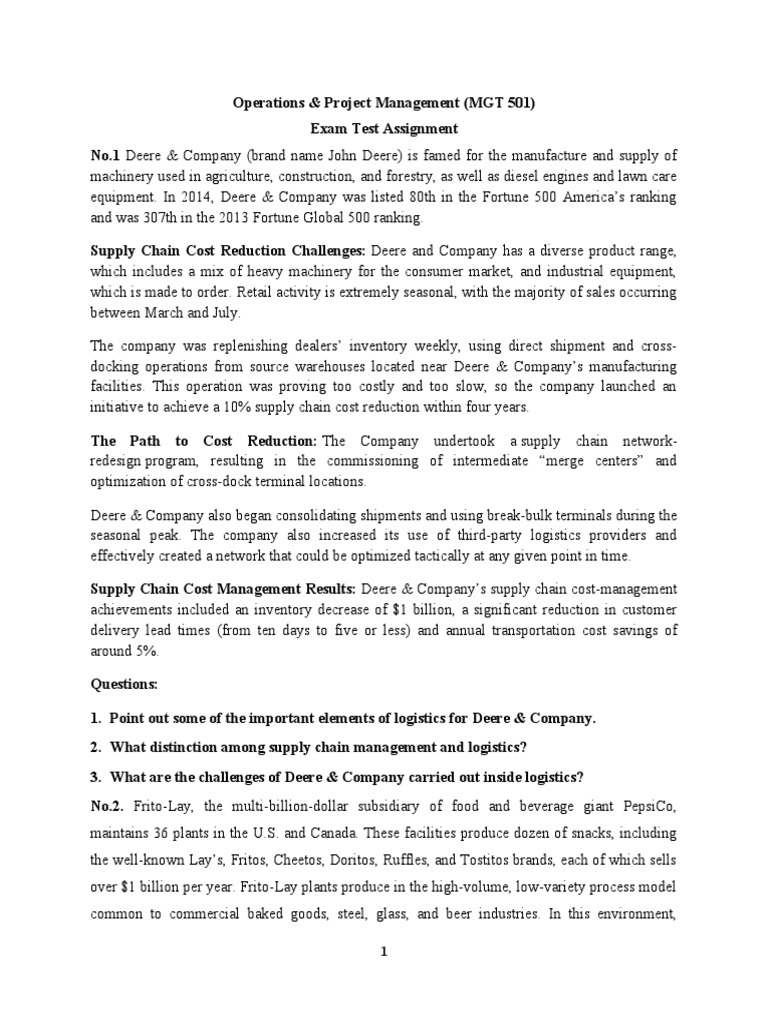 Supply Chain Management Case Studies | PDF | Supply Chain | Logistics