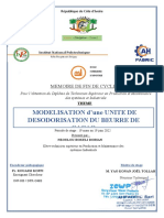 Modelisation D'une Unité de Desodorisation Du Beurre de Cacao