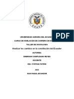 Analizar Los Cambios en La Constitución Del Ecuador