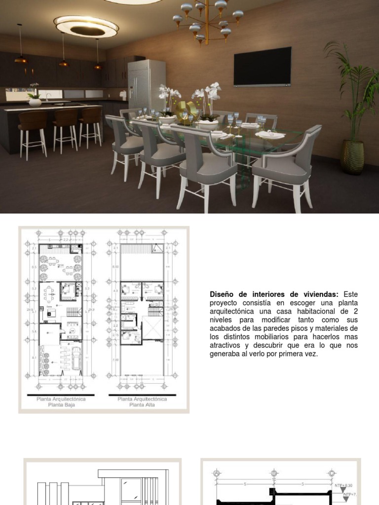 Diseño de interiores de vivienda 2 niveles | PDF
