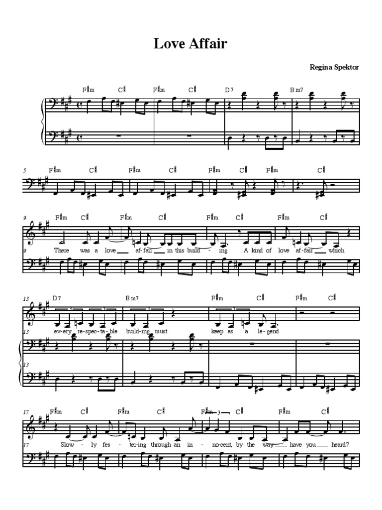 Love Affair-Regina Spektor | PDF