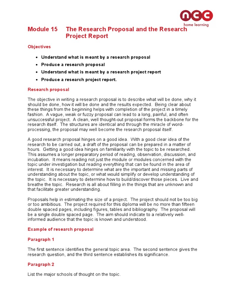Research Proposal and Project Report Guide | PDF | Experiment | Paragraph