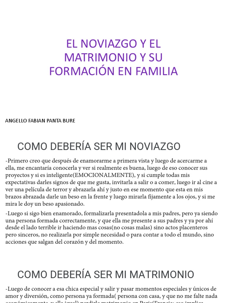 El Noviazgo y El Matrimonio y Su Formación | PDF | Amor | Matrimonio