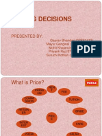 Pricing Decisions: Presented by