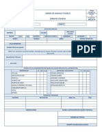 Orden de Servicio Técnico Servicio Técnico: Código FR-GOS-11 Versión: 5 A Partir de