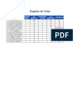 Registro de Notas: #Estudiante Promedio Asistencia Ex Men EX Mensual Asistencia Ex Bim EX Bimestral