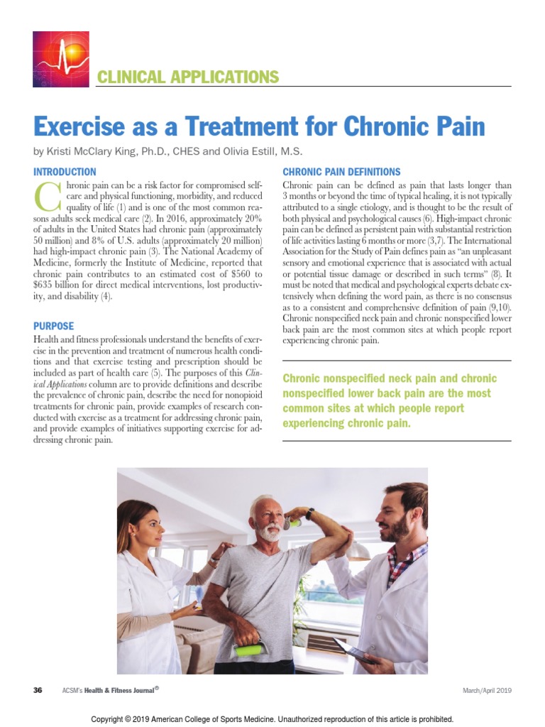 Exercise As A Treatment For Chronic Pain | PDF | Self-Improvement