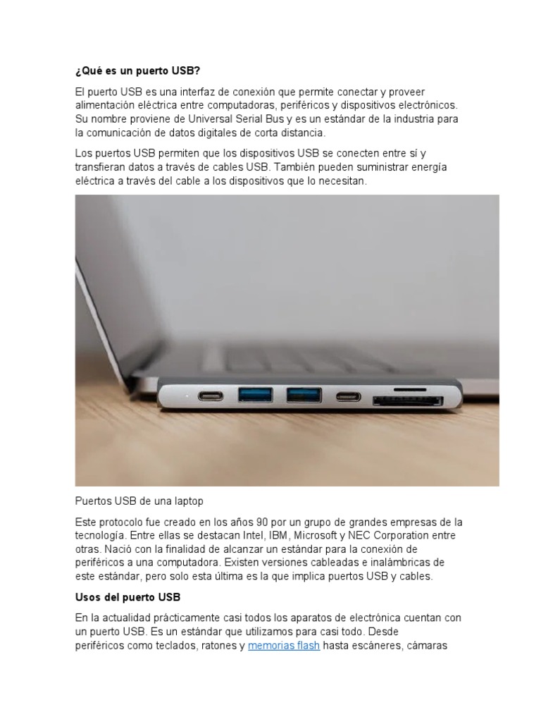 Tipos y características de USB | PDF | USB | Periférico