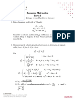 Economía Matemática Tarea 1: Entrega: Viernes 10 de Febrero (Impreso)