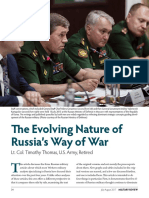 The Evolving Nature of Russia's Way of War - by - Lt. Col. Timothy Thomas