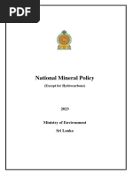 National Mineral Policy: (Except For Hydrocarbons)