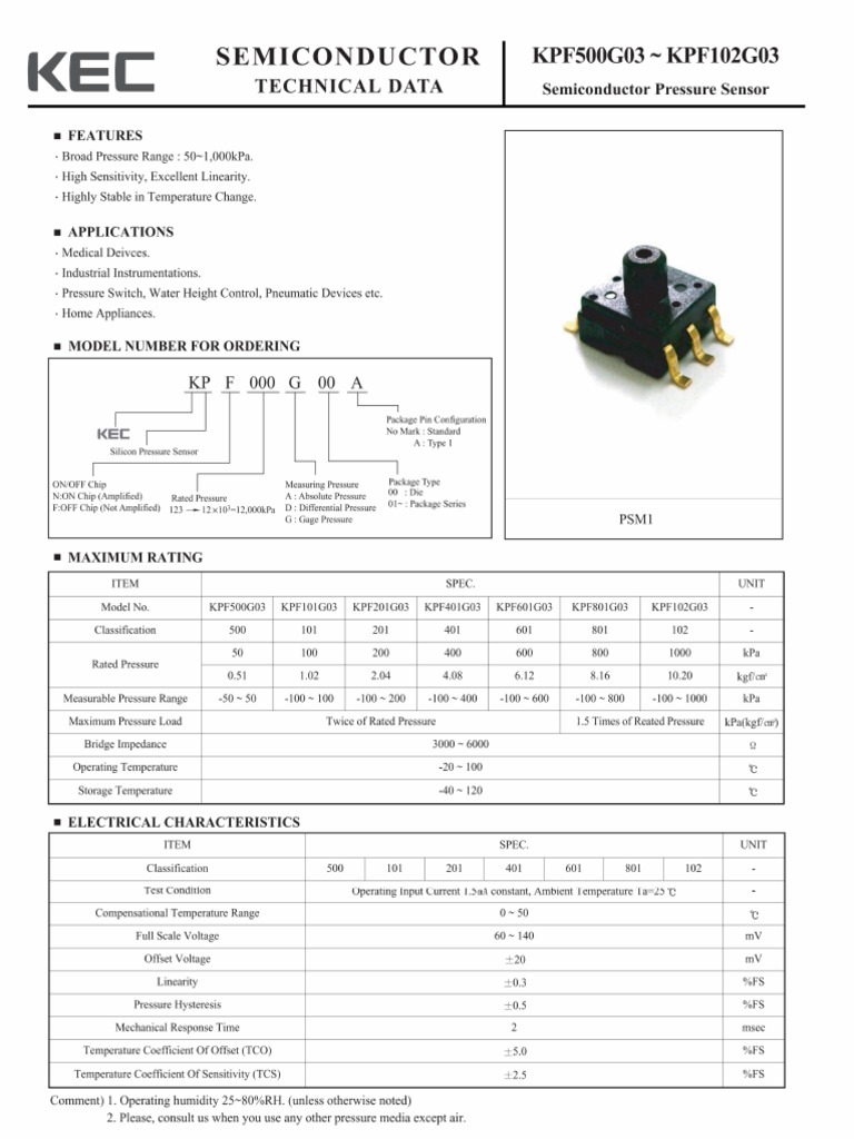 Sensor Datasheet | PDF
