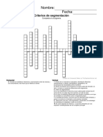 crucigrama segmentacion y Criterios de Segmentacion 