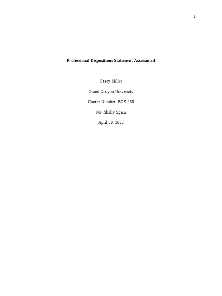 ECE 480 Professional Dispositions Assessment | PDF | Learning Styles ...