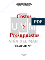 Tarea #1 Costos y Presupuestos.