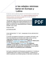 Edades mínimas de jubilación en Europa y América Latina