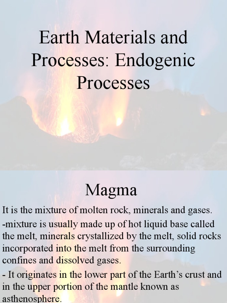 Earth Materials and Processes PDF Magma Volcano