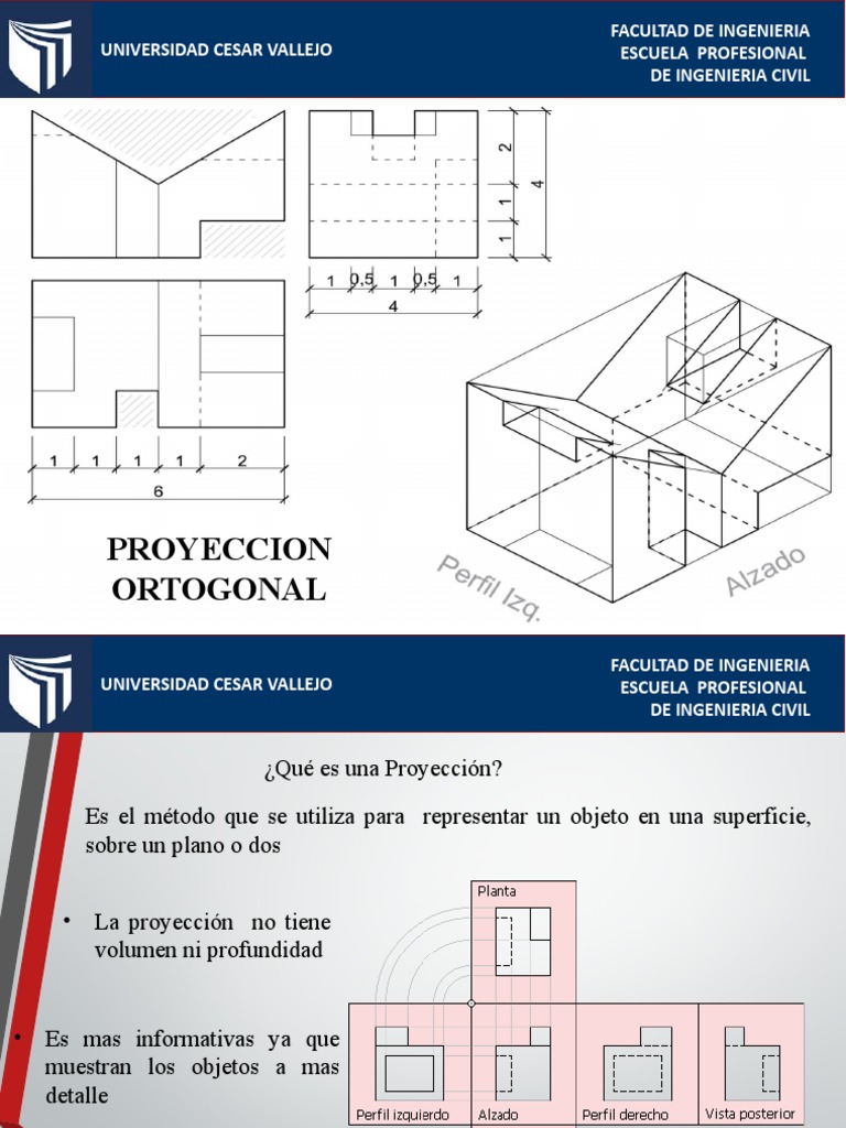 Proyección Ortogonal en Dibujo Técnico | PDF