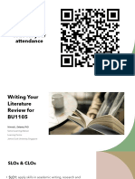Writing Your Literature Review For BU1105 PDF