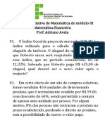 Atividade - Matemática Financeira - Ampliada