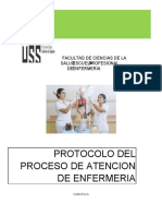 Protocolo Del Proceso de Atencion de Enfermeria: Facultad de Ciencias de La Salud Escuela Profesional de Enfermeria