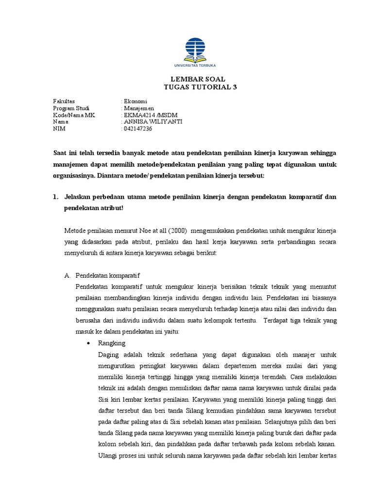 Tugas Tutorial 3 Msdm Pdf