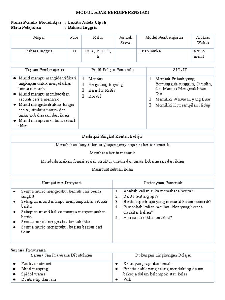 Modul Ajar Materi Kelas 9 3 Pdf