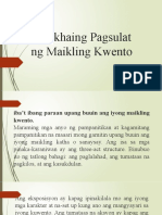 Malikhaing Pagsulat NG Maikling Kwento