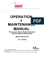 Operation Maintenance Manual: Pre-Vacuum Steam Heated Autoclave With One Manual Hinged Door Model 5596 SP-1R
