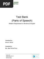 Parts of Speech Test Bank