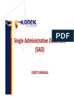 Single Administrative Document (SAD) (SAD) : User'S Manual