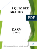 MATH 9 Quiz Bee