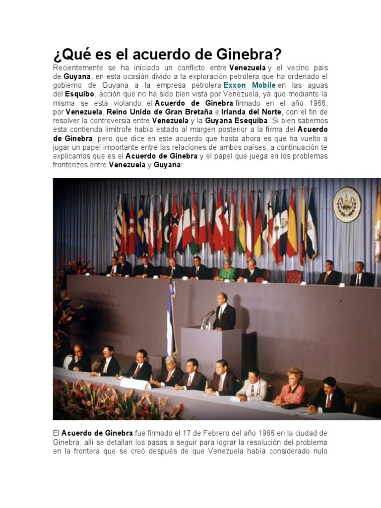 Qué Es El Acuerdo de Ginebra PDF Relaciones Internacionales