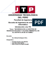 Universidad Tecnológica Del Perú: Facultad de Ingeniería Escuela de Ingeniería de Sistemas e Informática