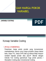 Penentuan Harga Pokok Variable